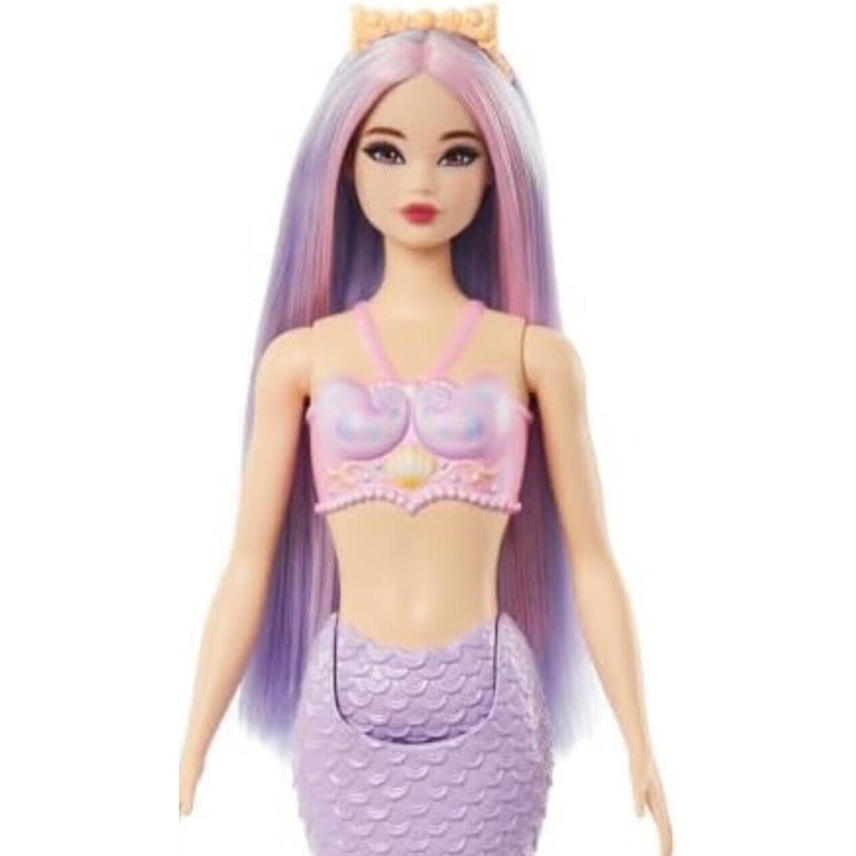 2023 Barbie Mermaid Doll Purple Fantasy Hair Nrfb In Hand HRR06