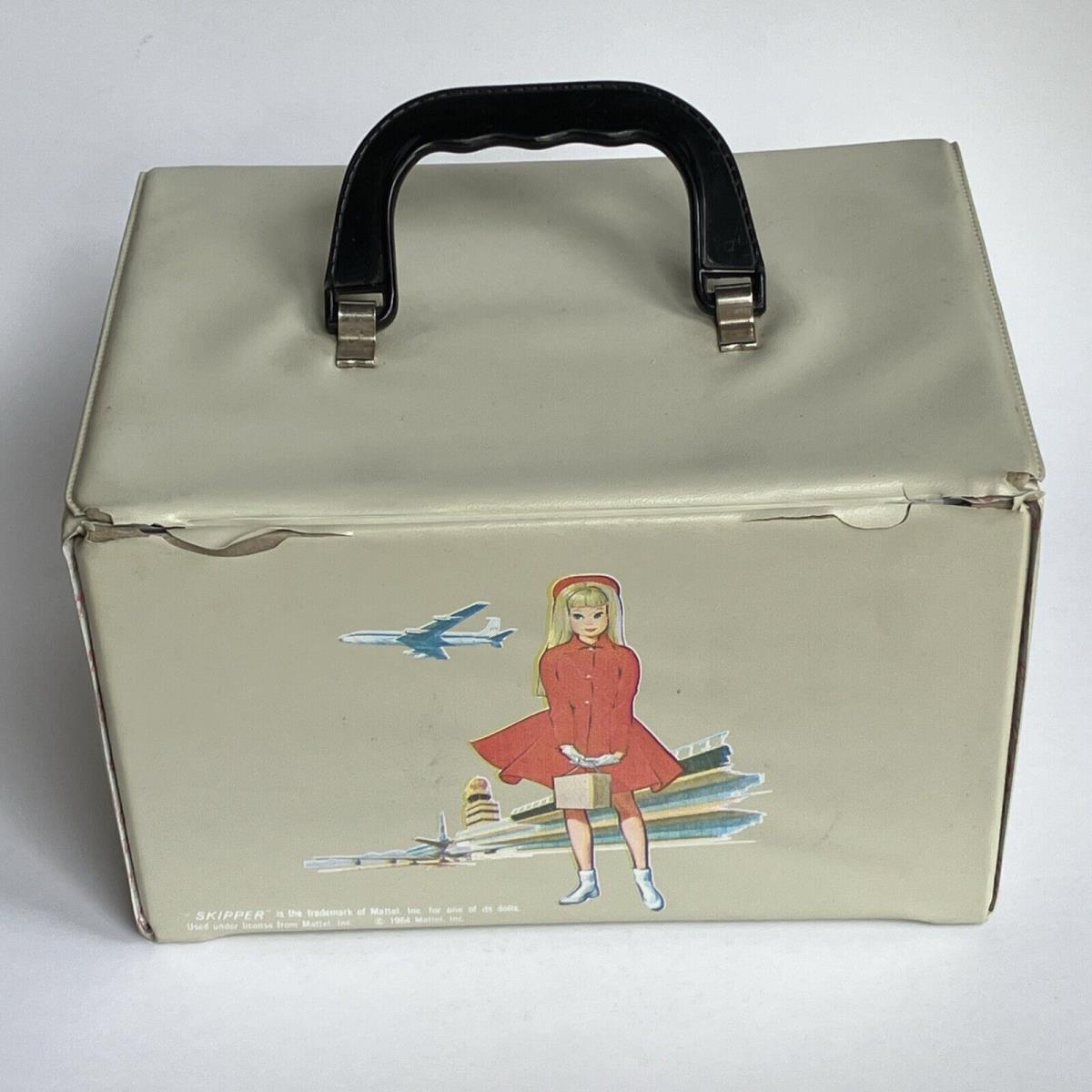 Skipper Doll Train Travel Case Beige Tan Vinyl Barbie Friends Dolls 1964