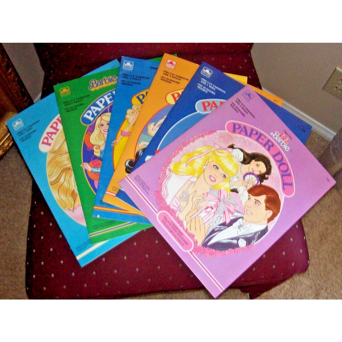 1980`s 6 Barbie Paper Doll Books Uncut Xlnt Condition