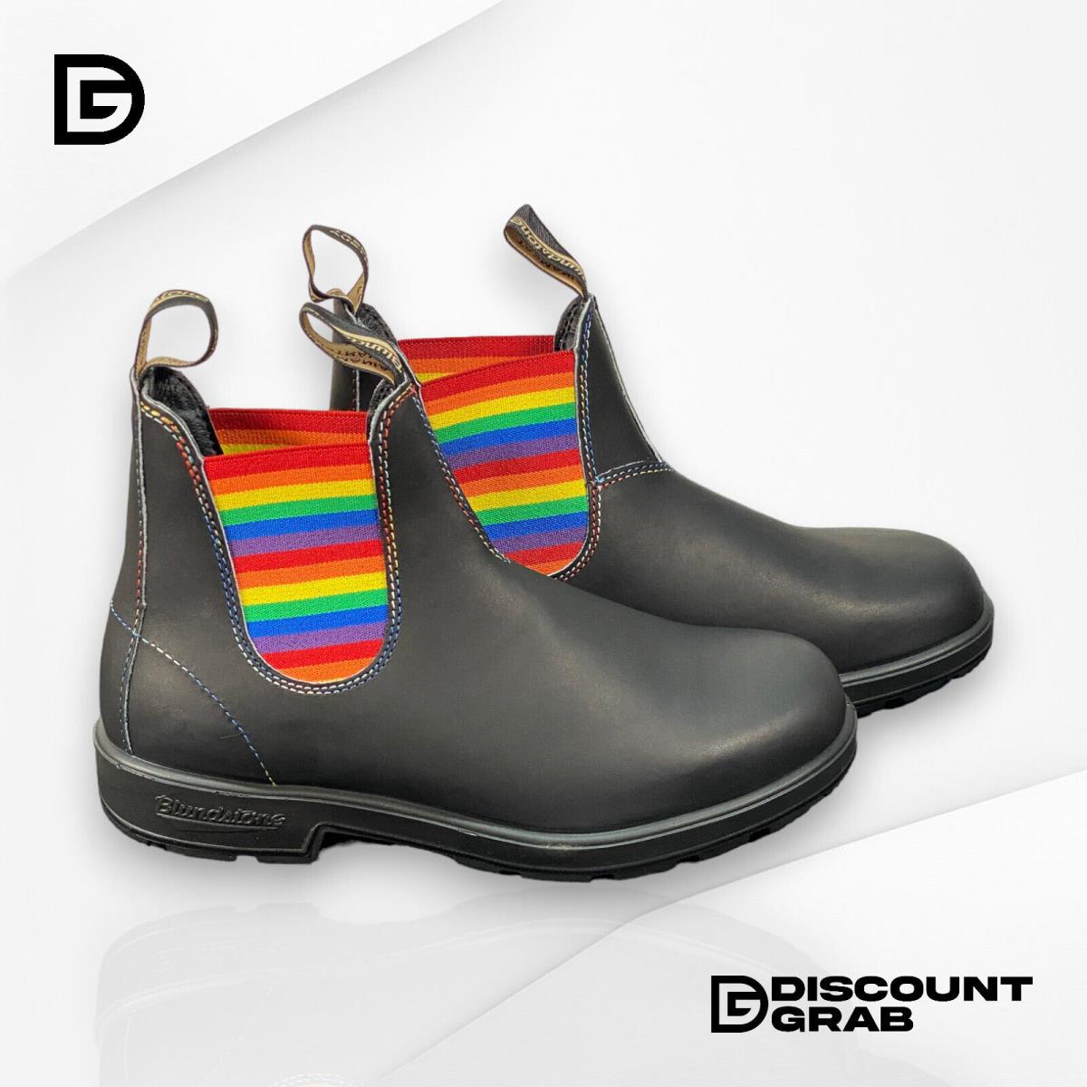 Blundstone Men`s 2105 Leather Chelsea Boots Black/rainbow Sz 12