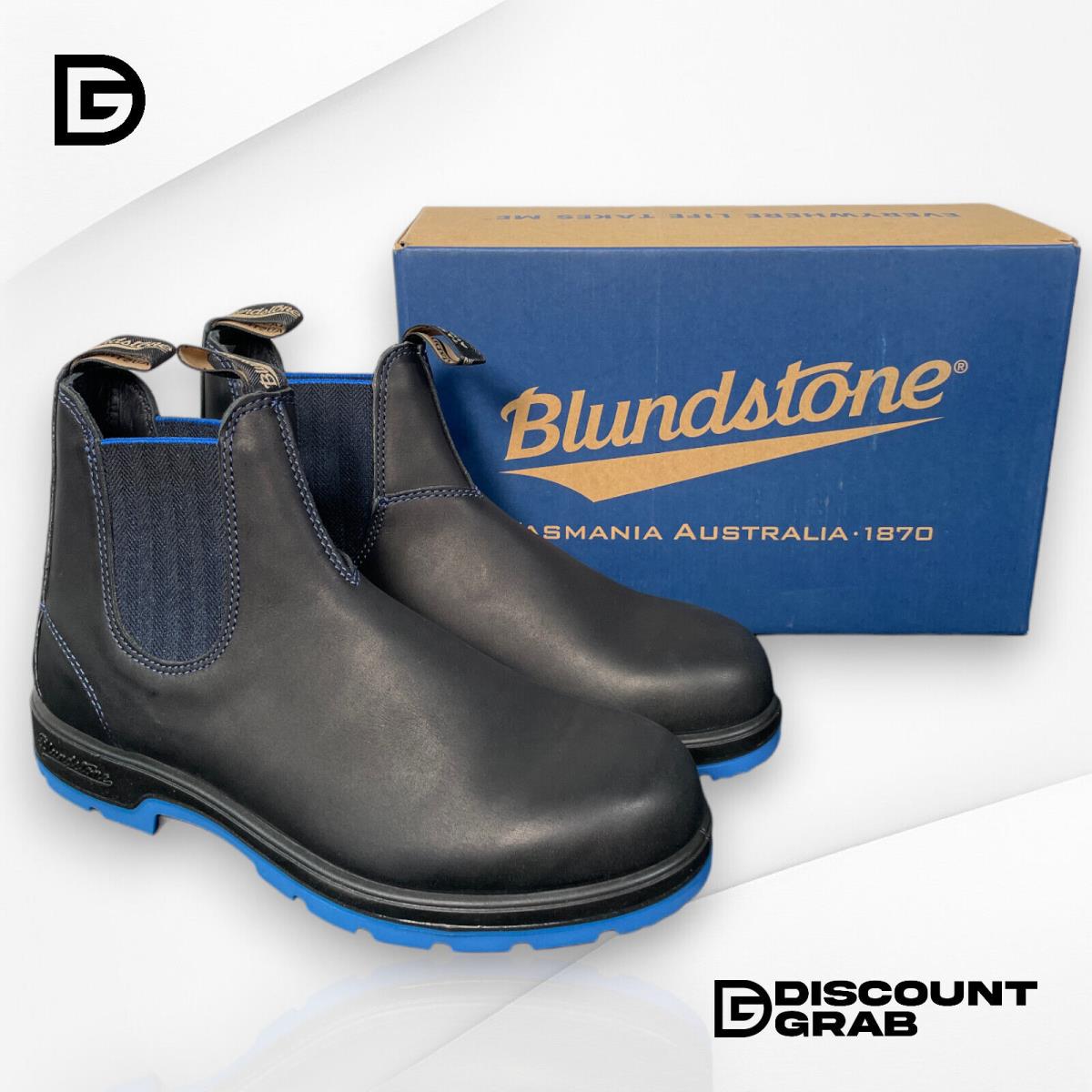 Blundstone 2343 Elastic Sided Boot Lined Black/blue-black Size Usam 11.5