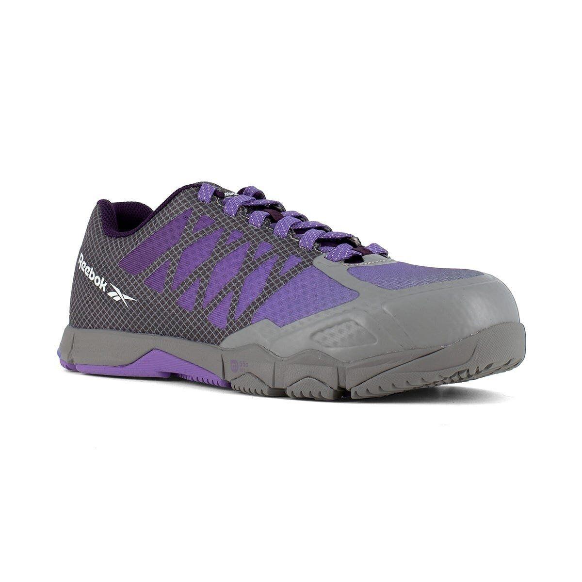 Reebok Work Womens Composite Toe Athletic Shoes Gray Purple Rb451 - Gray