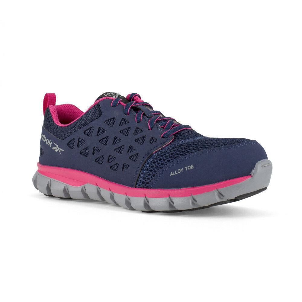 Reebok Work Womens Sublite Cushion Alloy Toe Eh Athletic Work Shoe Navy/pink - Nvy/Pk