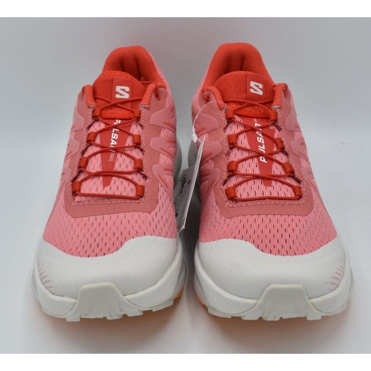 Salomon Womens Size 7.5 Pulsar Trail Nimbus Cloud Rose Orange Running Sneakers
