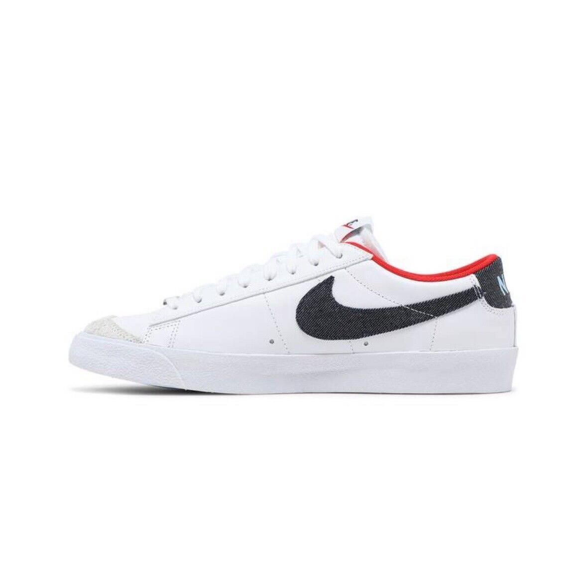 Nike Blazer Low `77 Vntg White Red Usadenim DJ6201-100 Men`s 8.5 - White