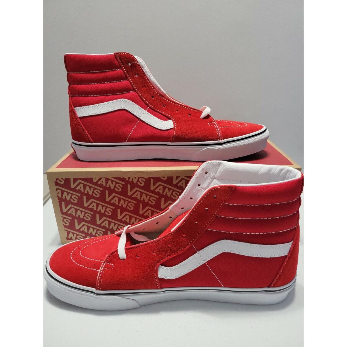 Vans Sk8-Hi Red White Hightop Athletic Sneakers Mens Size 12