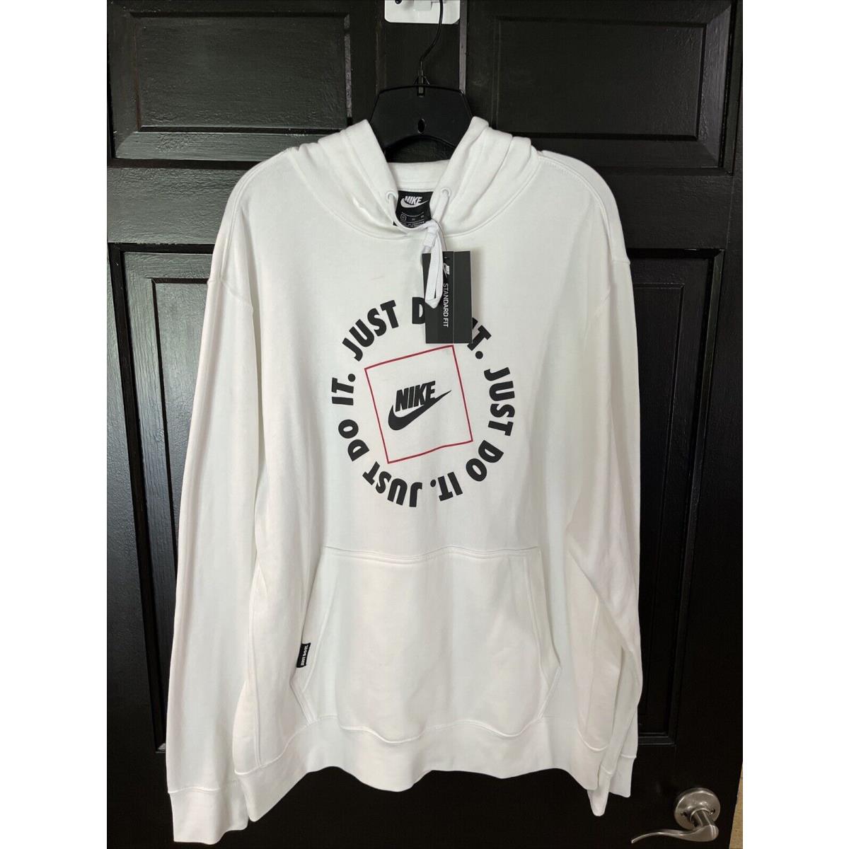 Vtg Nike Just Do It Hoodie Men s XL White Sweatshirt Swoosh