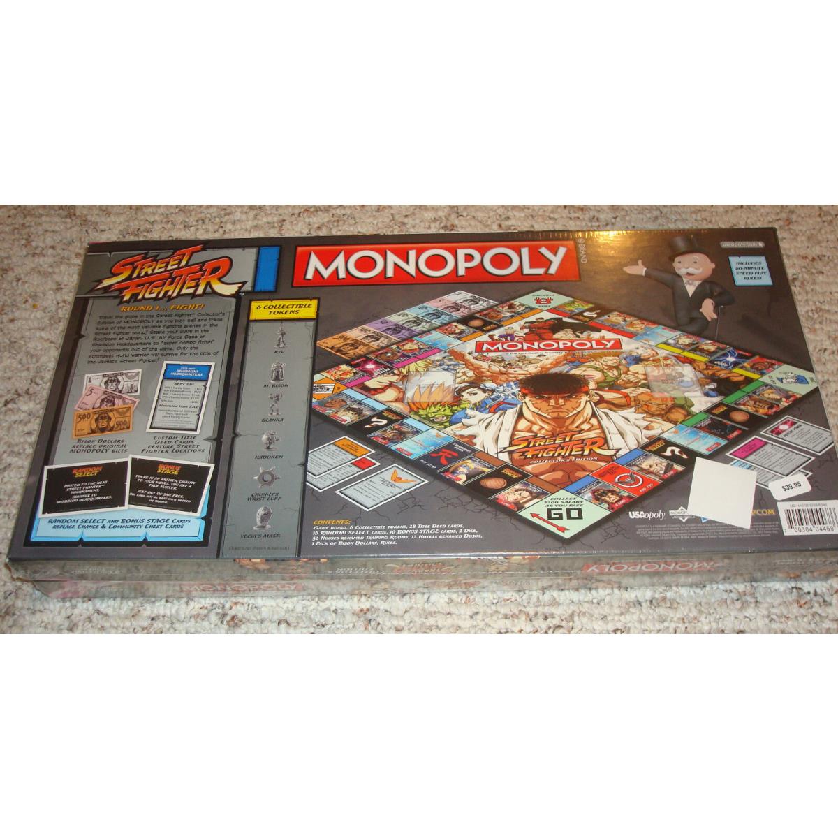 Monopoly Street Fighter Edition Board Game- Spinning Bird Kick Shoryuken