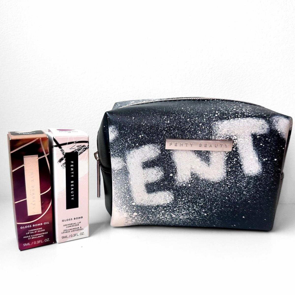 Fenty Beauty Gloss Bomb Lip Luminizer Gift Bag Set Fuchsia Flex $uperfine $uga