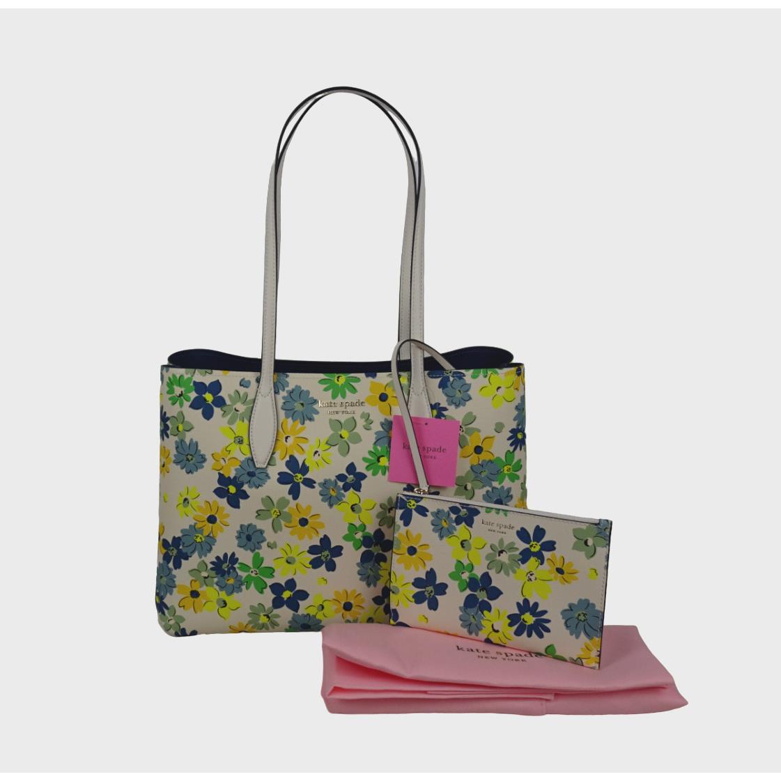 Kate Spade All Day Floral Medley Large Tote with Wristlet Multicolor Modern New