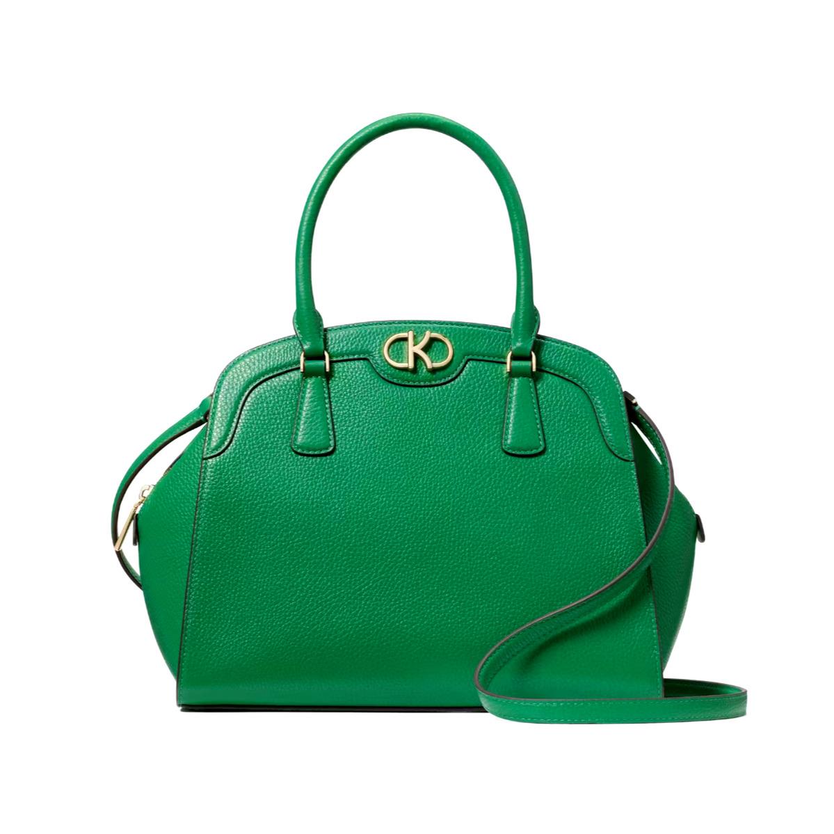 Kate Spade Kyla Large Leather Satchel Handbag Green New KF526 RT$479