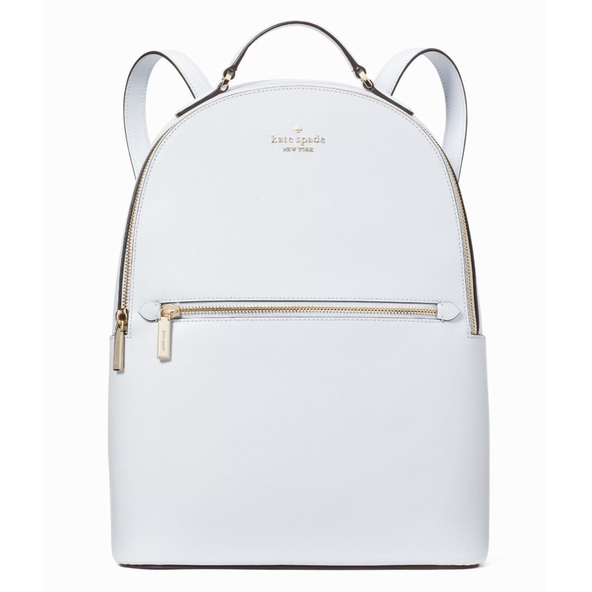 New Kate Spade Perry Leather Large Backpack Pale Sapphirine