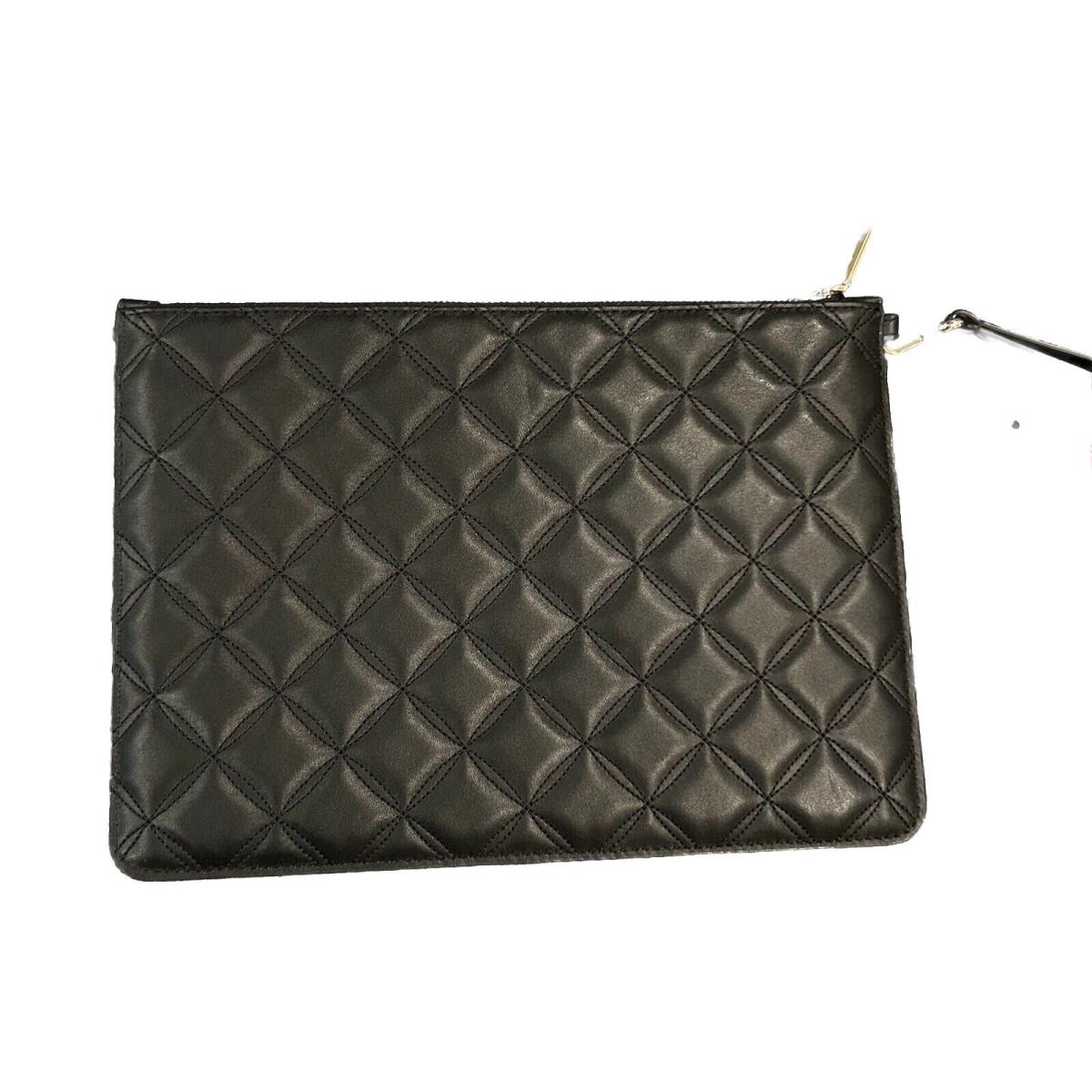 Kate Spade Natalia Smooth Quilted Leather Black Pouch Bag W11