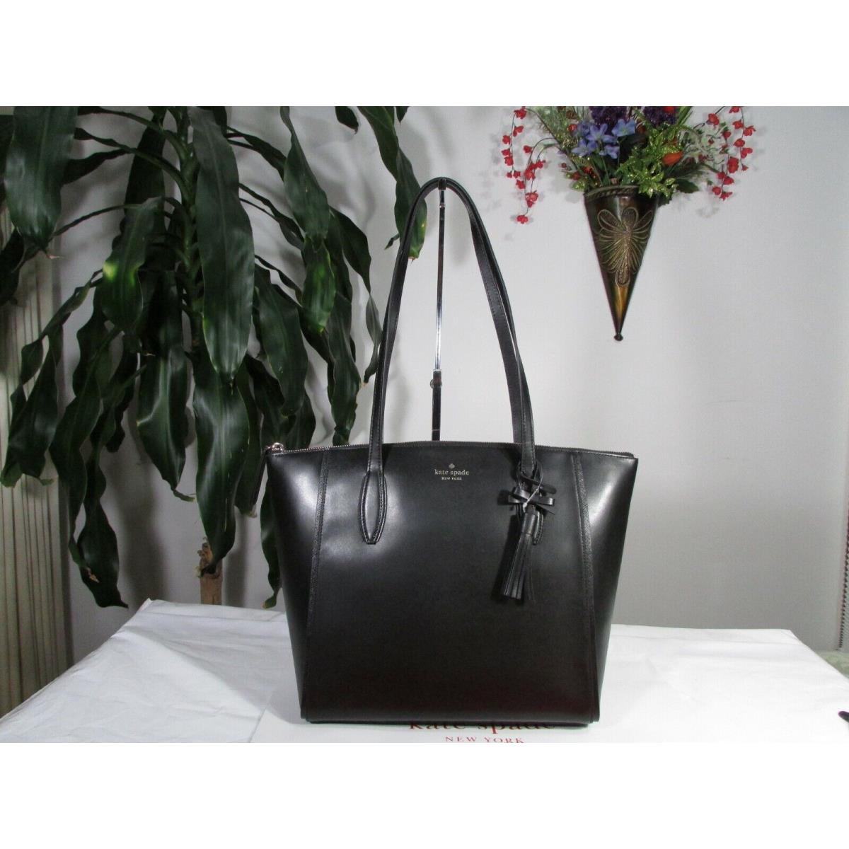 Kate Spade Smooth Leather Kali Black Tote