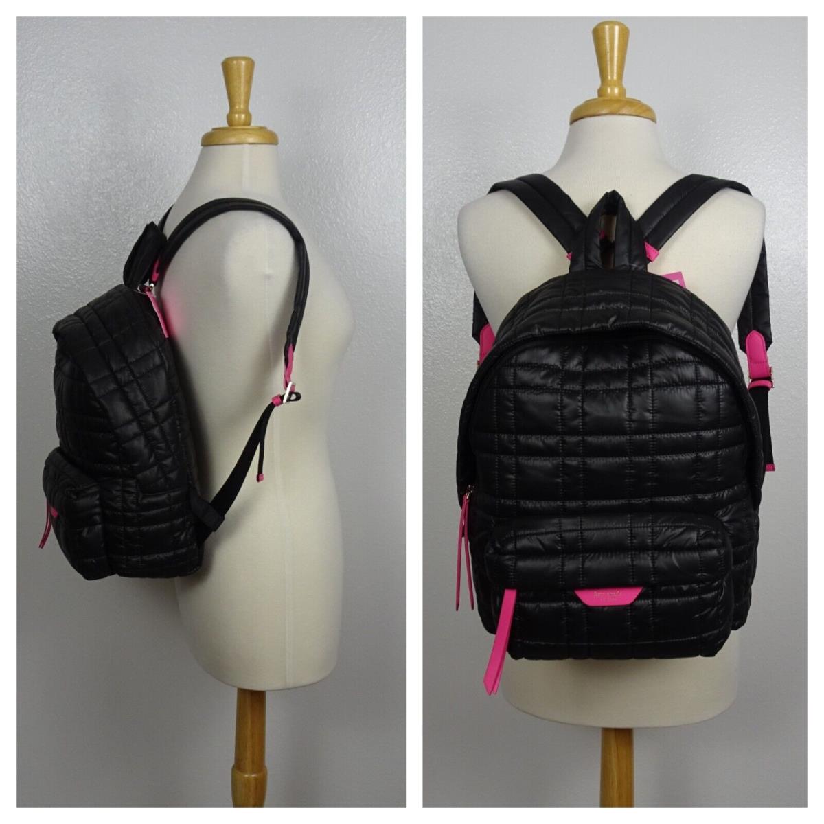 Kate Spade NY Softwear Quilted Nylon Medium Backpack Laptop Bag Black Pink