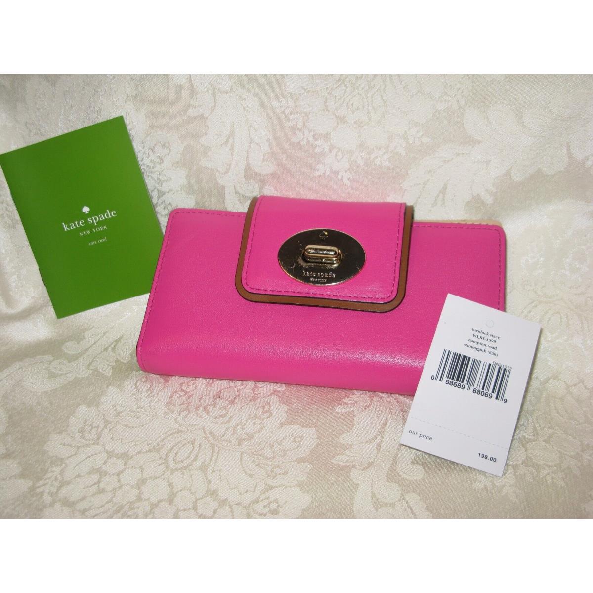 Kate Spade York Hampton Road Turnlock Stacy Wallet. Stunning Pink 656