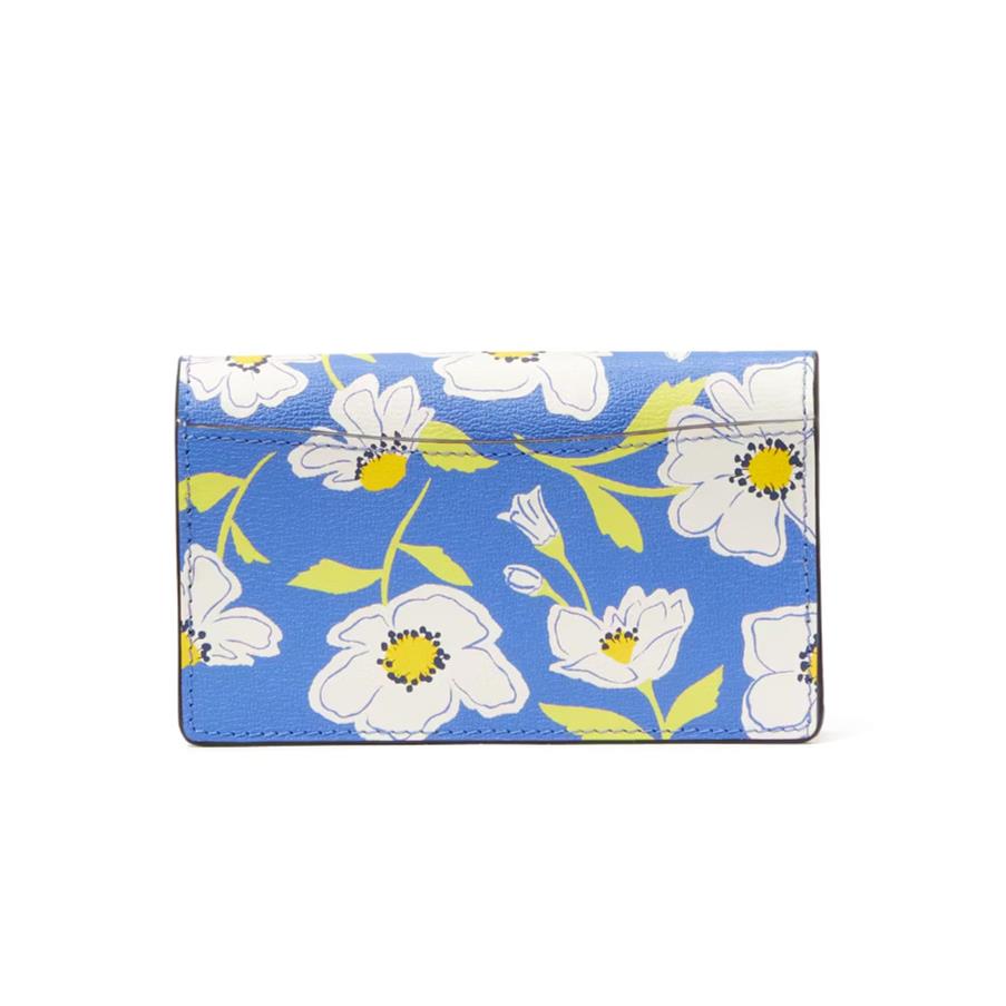 Kate Spade Katy Sunshine Floral Textured Leather Small Bifold Snap Wallet New