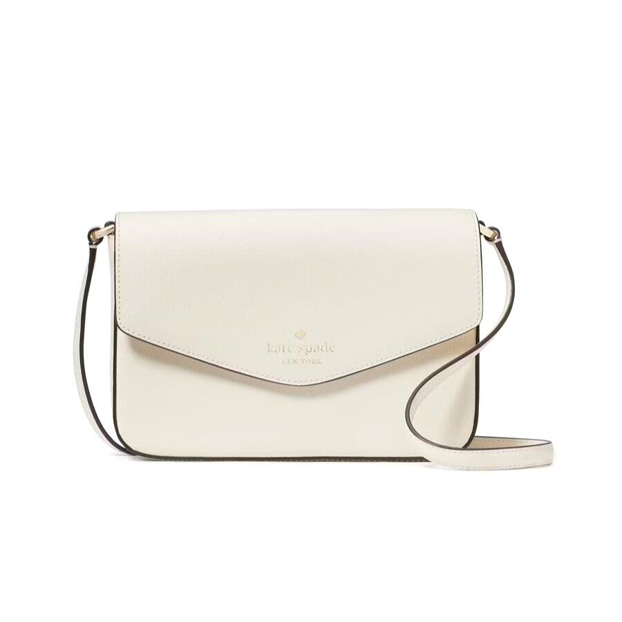 Kate Spade Sadie Envelope Crossbody Meringue Saffiano Leather K7378