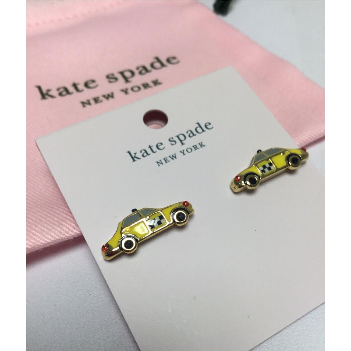Kate Spade New York Ma Ch Rie Taxi Studs Earrings New w/ KS Dust Bag New