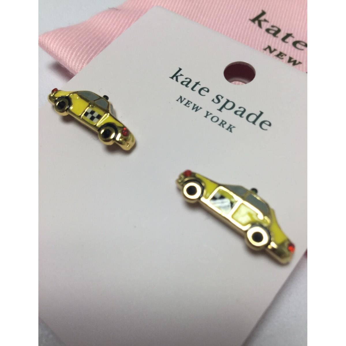 Kate Spade New York Ma Ch Rie Taxi Studs Earrings New w/ KS Dust Bag New