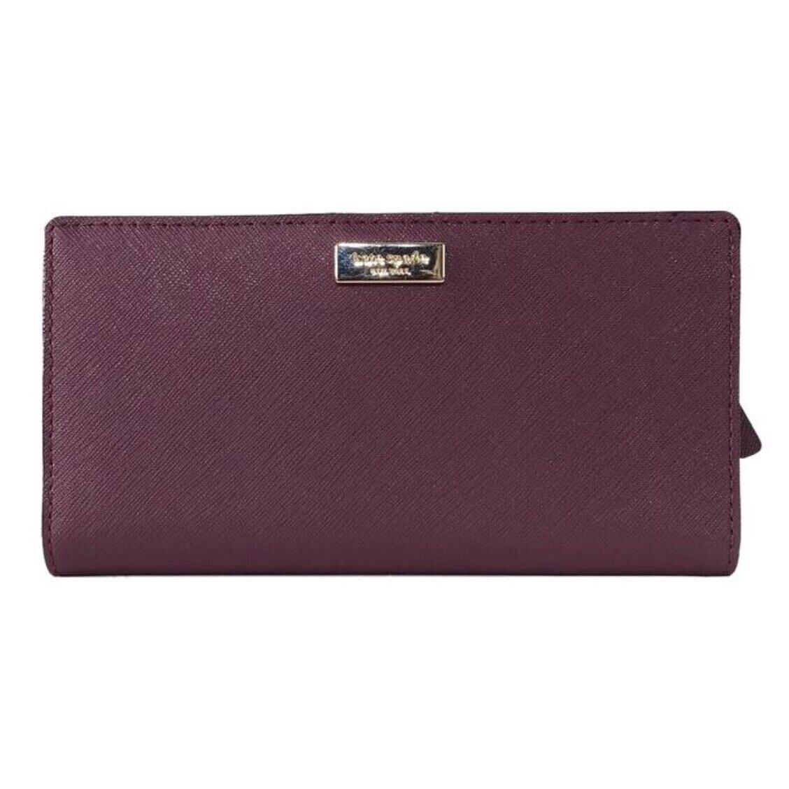 Kate Spade Stacy Laurel Way Leather Wallet WLRU2673 Deep Plum