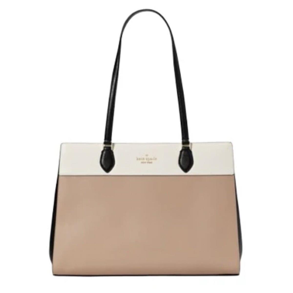 Kate Spade Madison Colorblock Leather East West Laptop Tote Toasted Hazelnu