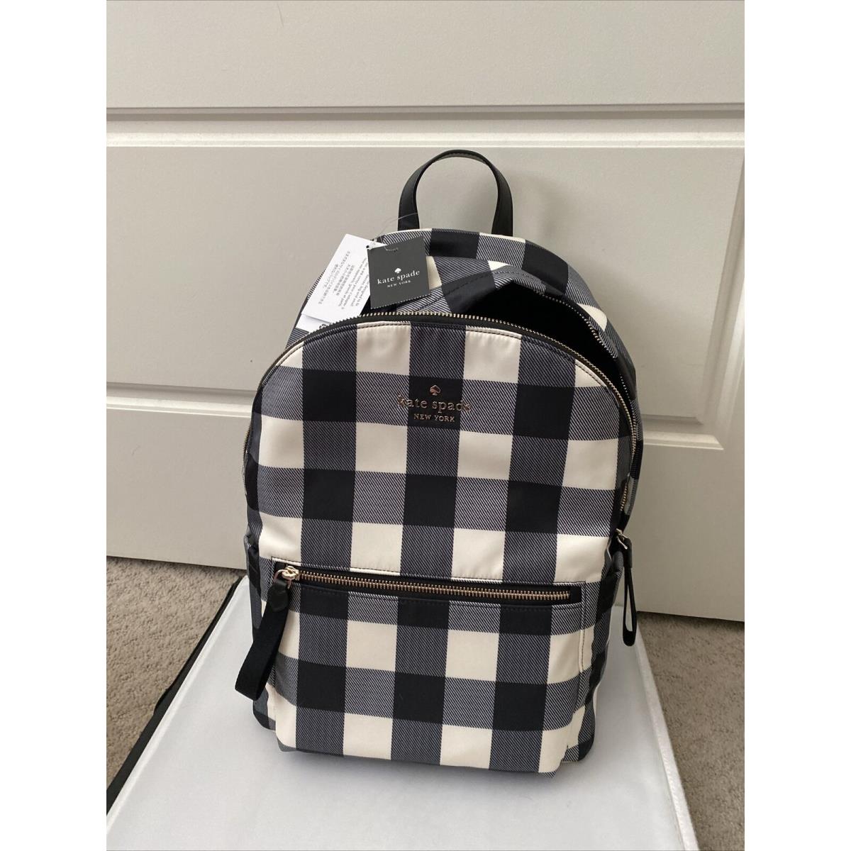 New Kate Spade Chelsea Gingham Textured Medium Backpack The Little Better Nylon