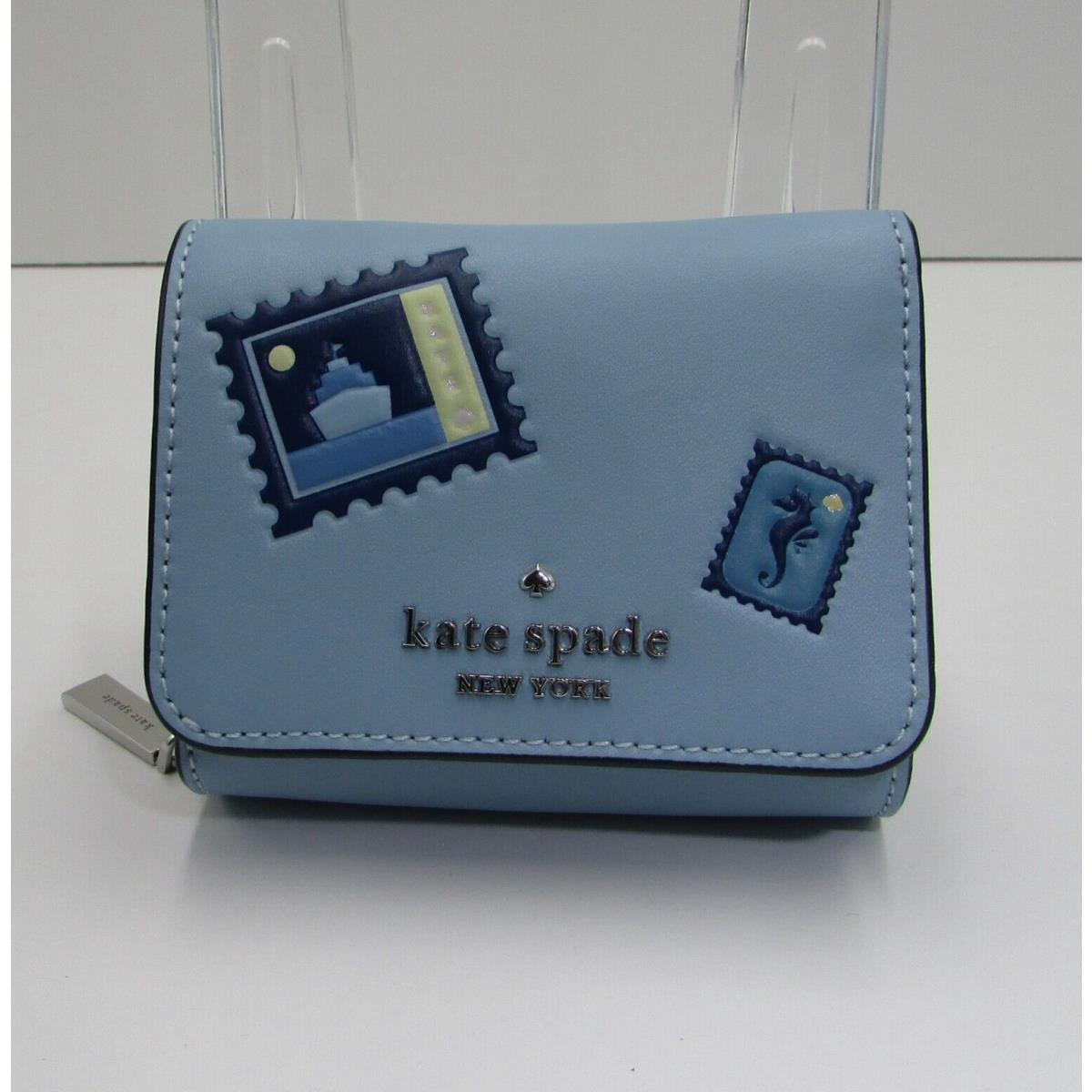 Kate Spade Off The Grid Small Trifold Continental Wallet Bon Voyage Blue