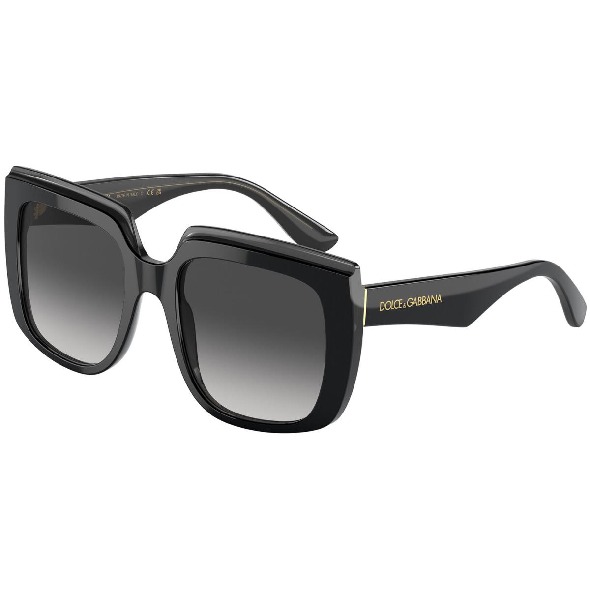 Dolce Gabbana Women`s Butterfly Sunglasses w/ Gradient Lens - DG4414- Italy Black-Clear/Grey (5018G-54)