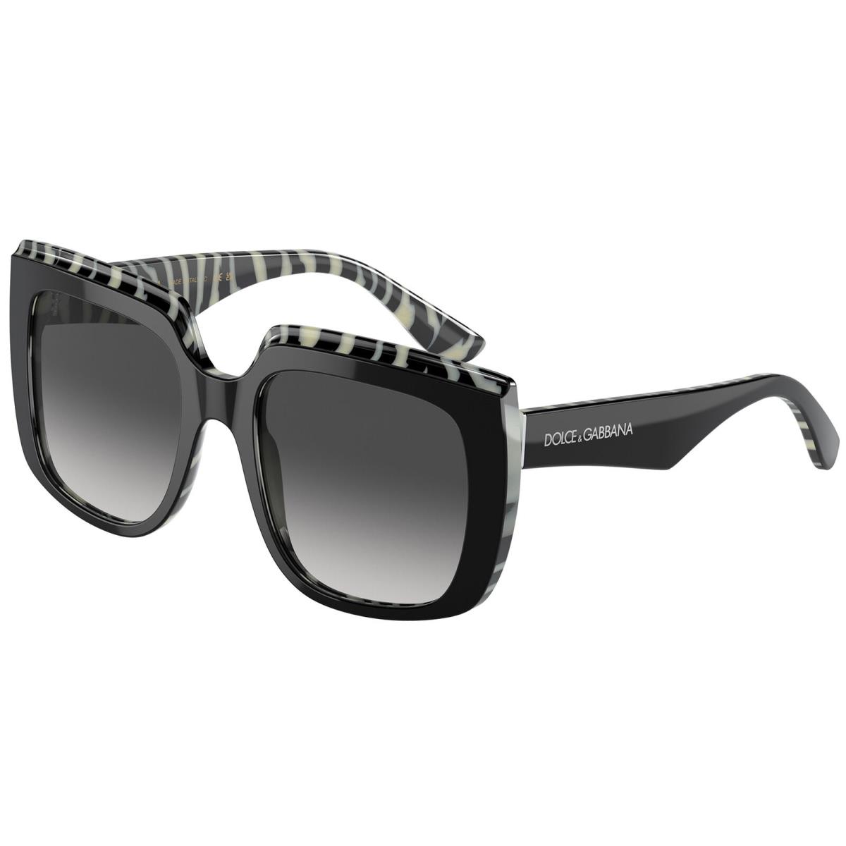 Dolce Gabbana Women`s Butterfly Sunglasses w/ Gradient Lens - DG4414- Italy Top Black-Zebra/Grey (33728G-54)