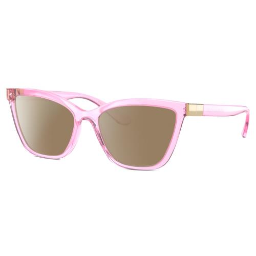 Dolce Gabbana DG5076 Cat Eye Polarized Sunglasses Pink Crystal Gold 55 mm 4 Opt Amber Brown Polar