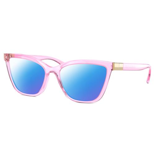 Dolce Gabbana DG5076 Cat Eye Polarized Sunglasses Pink Crystal Gold 55 mm 4 Opt Blue Mirror Polar