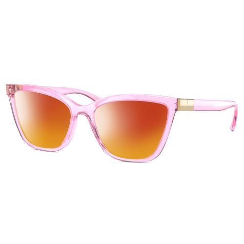 Dolce Gabbana DG5076 Cat Eye Polarized Sunglasses Pink Crystal Gold 55 mm 4 Opt Red Mirror Polar