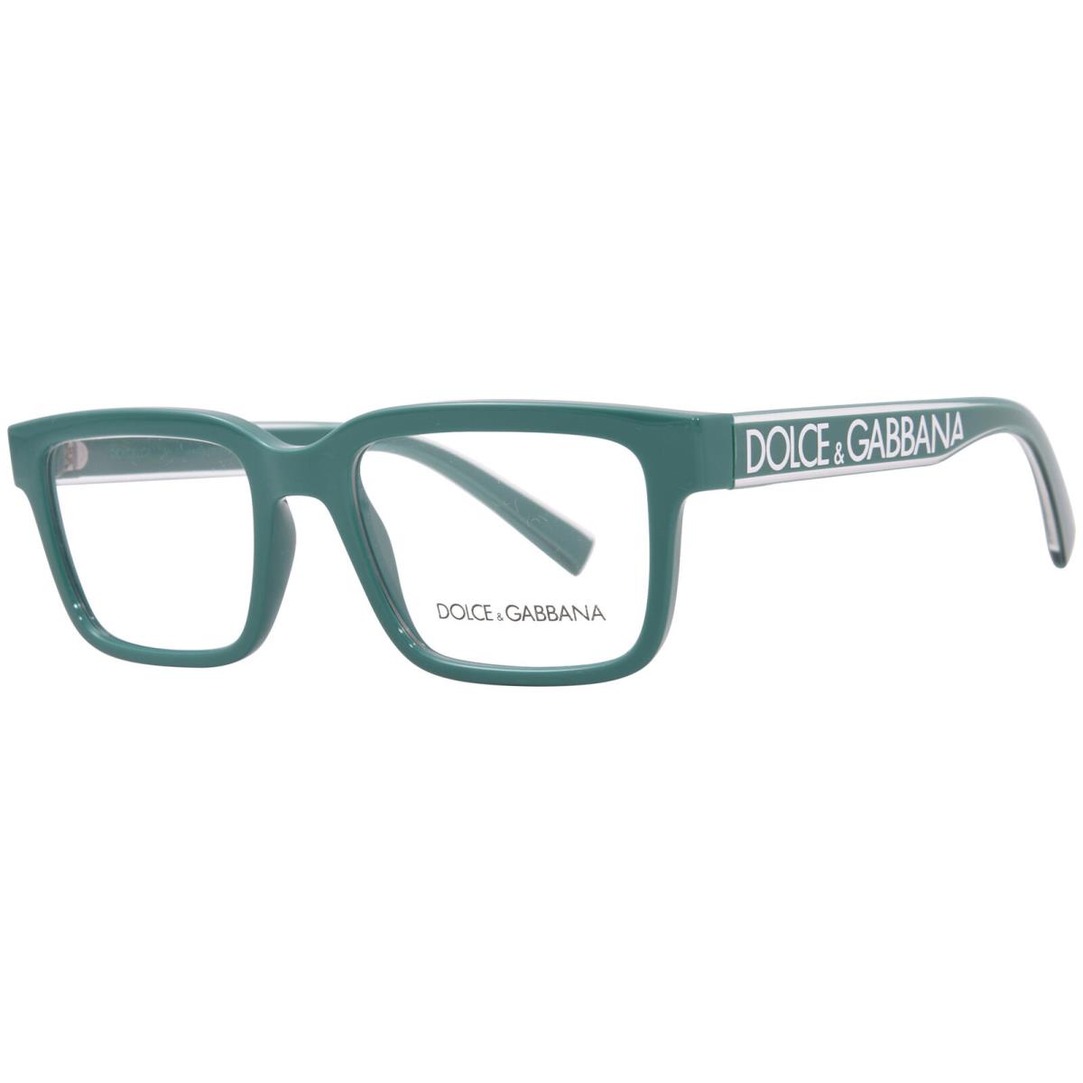 Dolce Gabbana DG5102 3311 Eyeglasses Men`s Green Full Rim Rectangle Shape 51mm