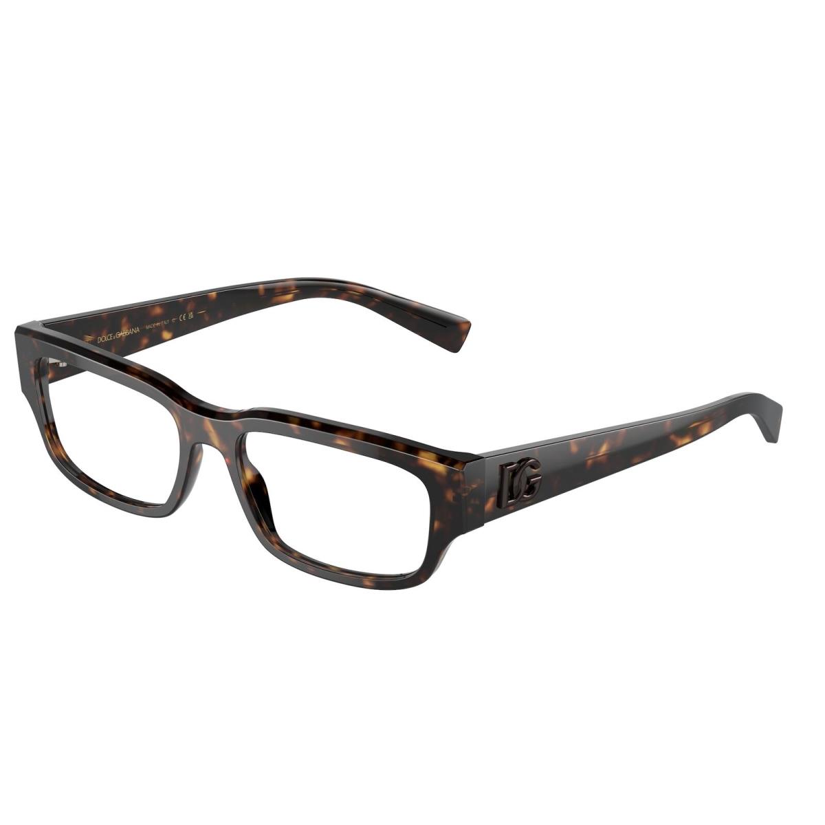 Dolce Gabbana DG3381 502 Havana Demo Lens 55 mm Men`s Eyeglasses