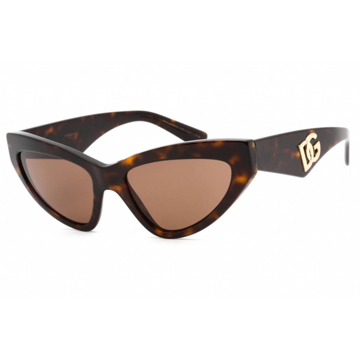 Dolce Gabbana Women`s Sunglasses Havana Plastic Cat Eye Frame 0DG4439 502/73