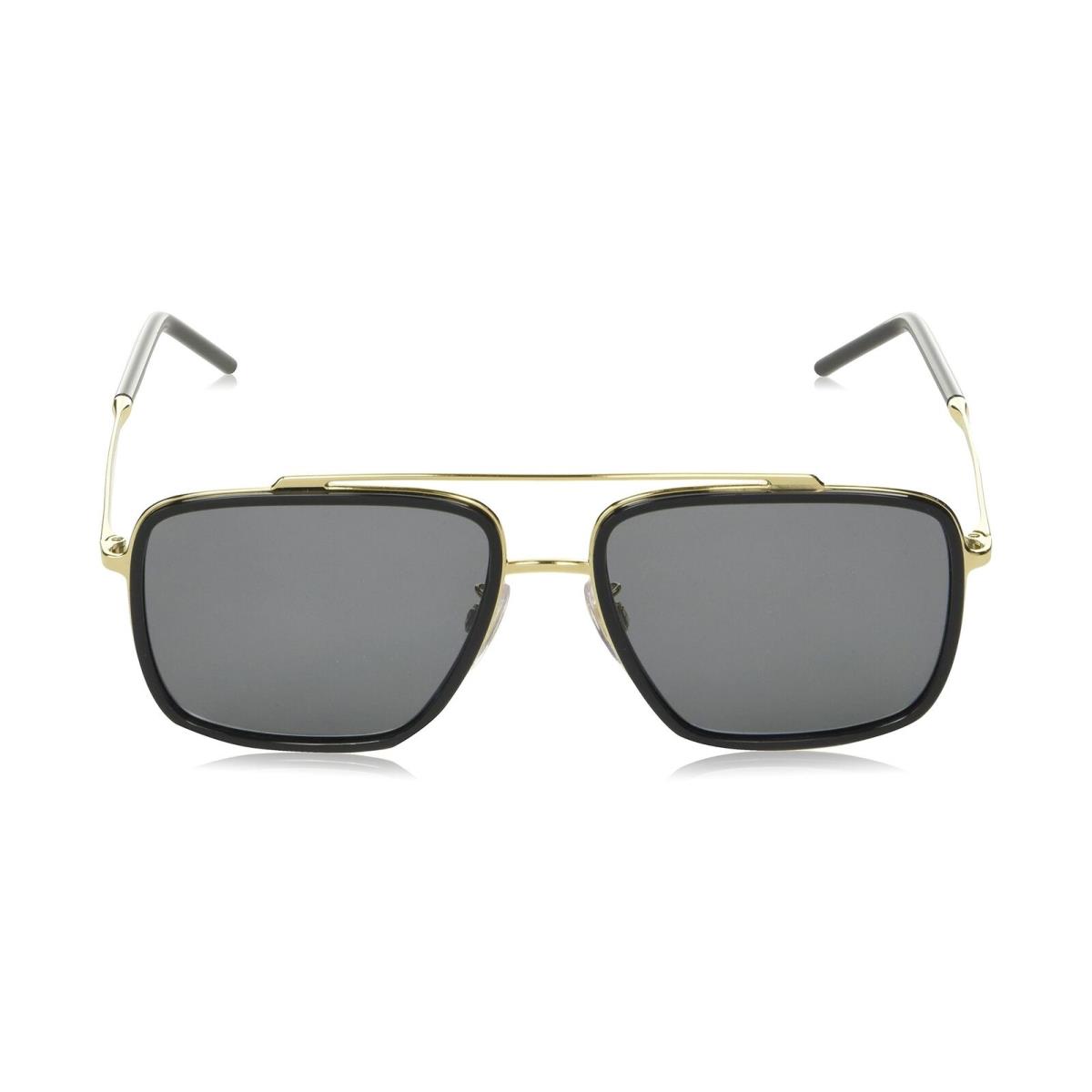 Dolce Gabbana DG 2220 02/81 Gold Black Metal Square Sunglasses Brown