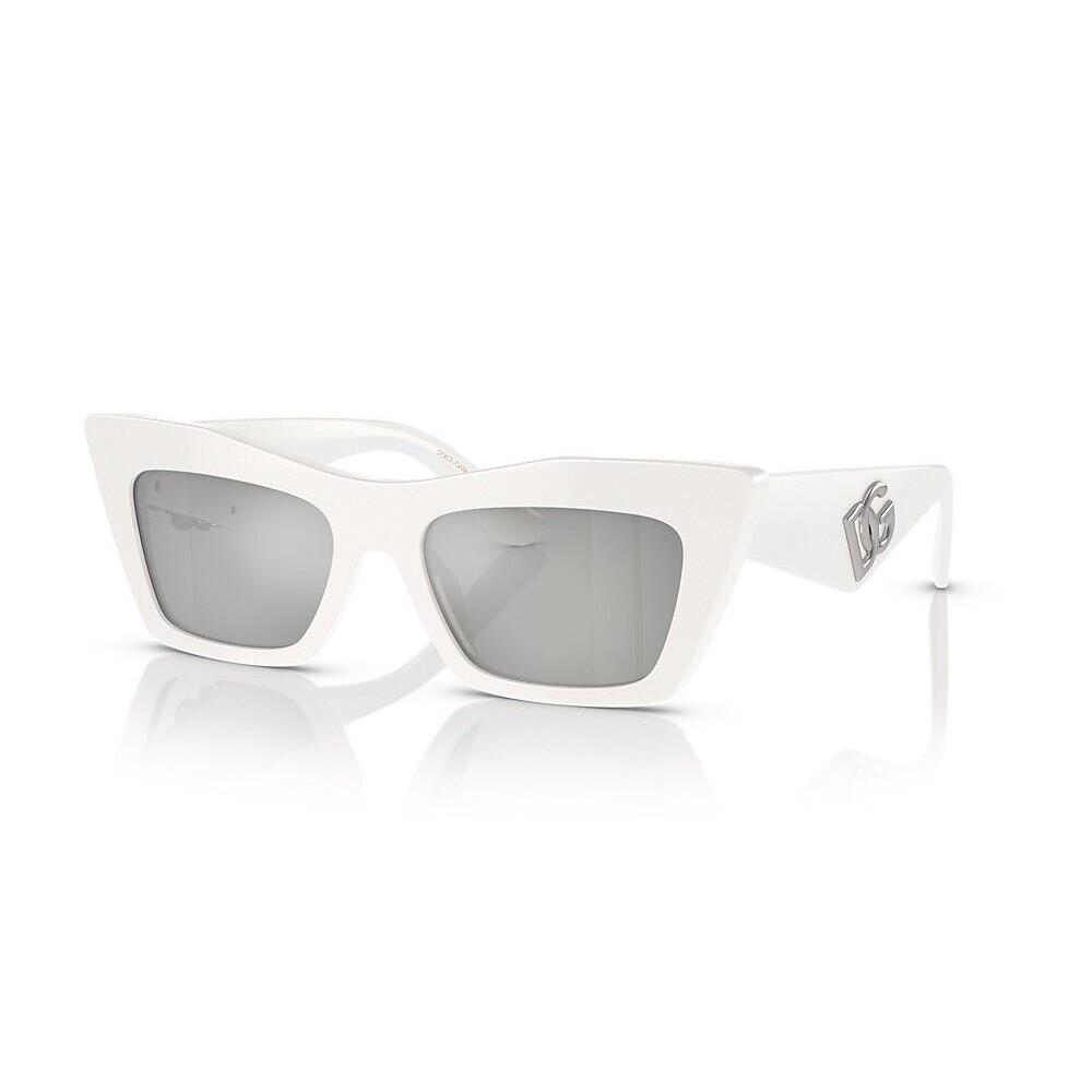 Dolce Gabbana DG 4435 33128V White Silver Mirror Women Sunglasses