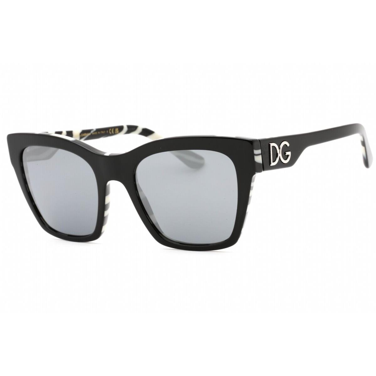 Dolce Gabbana DG4384 33726G Sunglasses Black Frame Grey Mirror Black Lens 53mm