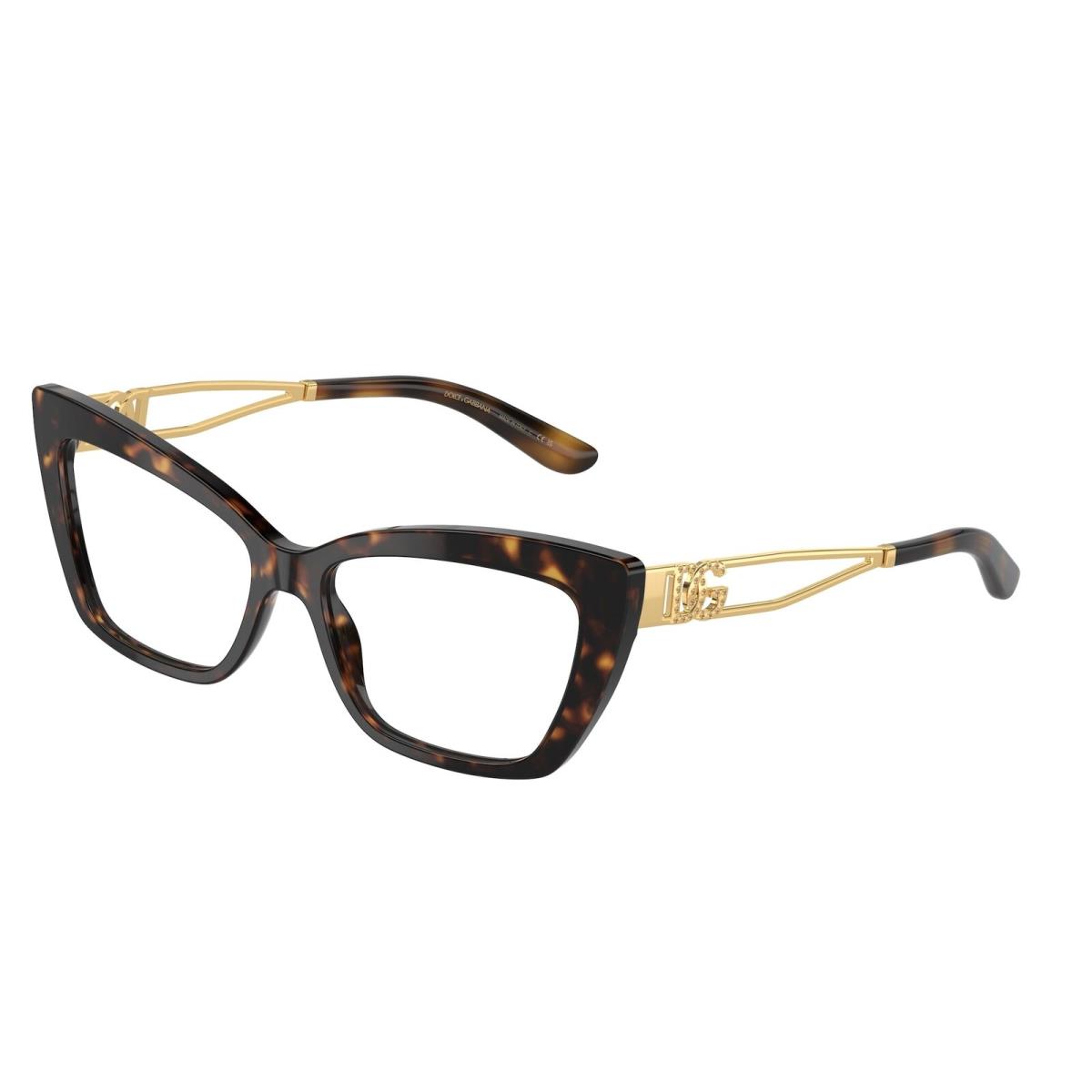 Dolce Gabbana DG3375B 502 Havana Demo Lens 55 mm Women`s Eyeglasses