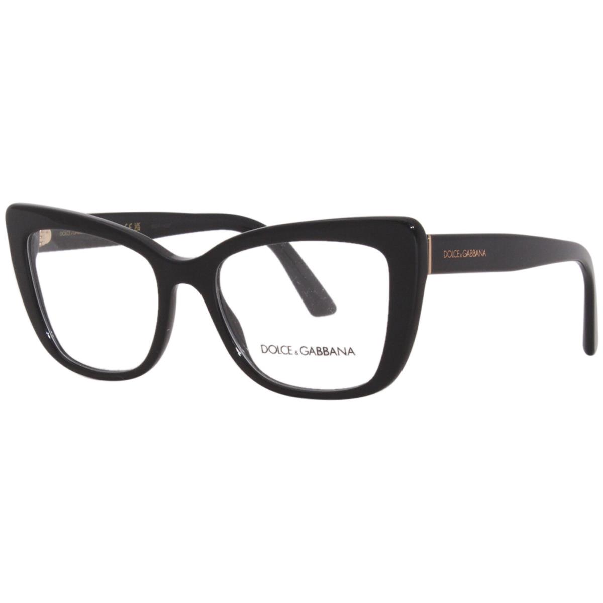 Dolce Gabbana Eyeglasses D G DG3308 DG/3308 501 Black Optical Frame 53mm