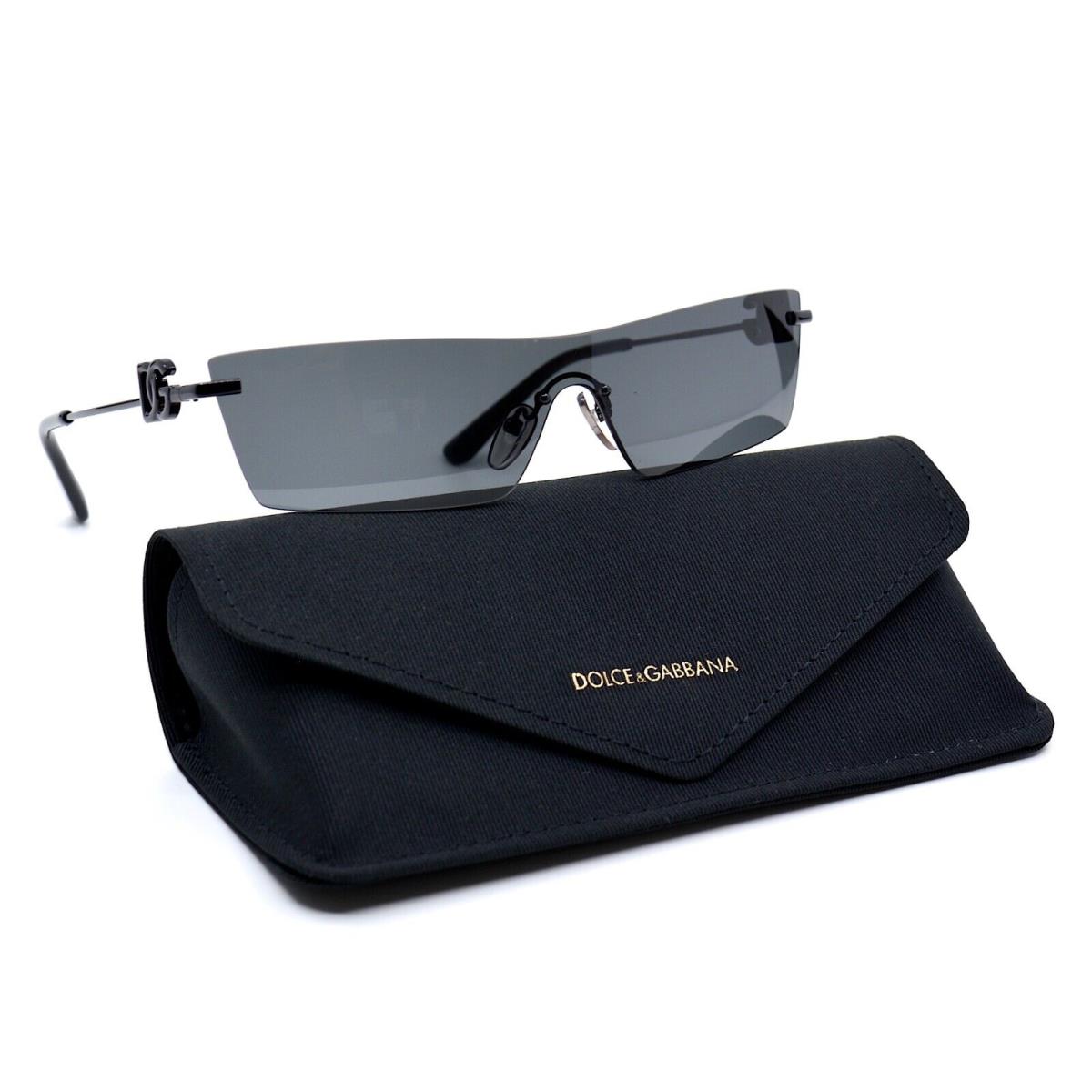 Dolce Gabbana DG2292 Black Dark Grey Lens Sunglasses