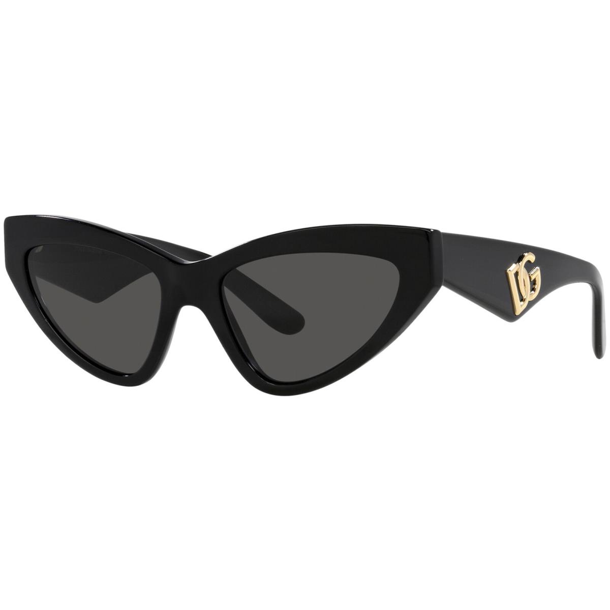 Dolce Gabbana Women`s Black Cat Eye Sunglasses - DG4439 50187 55 - Italy