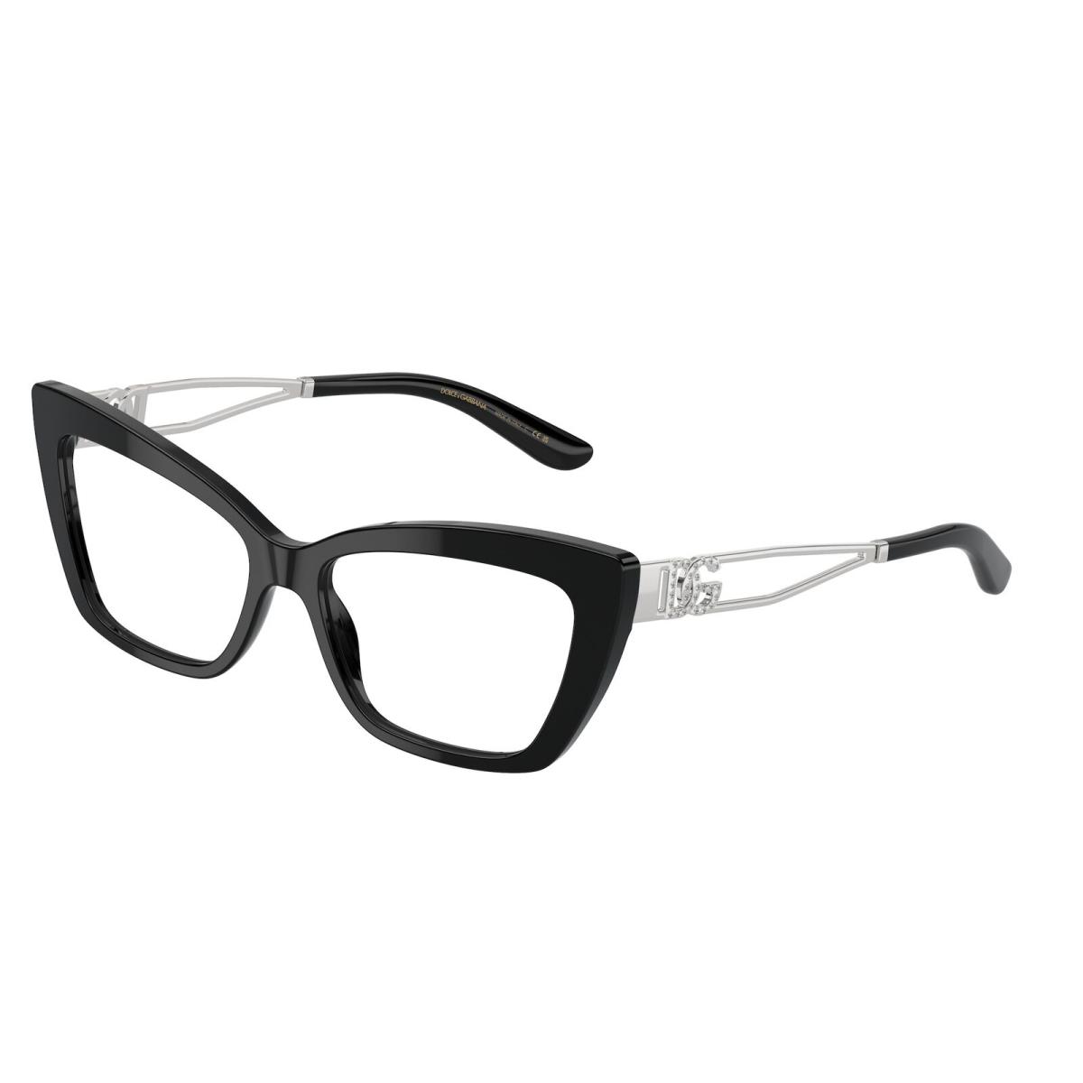 Dolce Gabbana DG3375B 501 Black Demo Lens 55 mm Women`s Eyeglasses