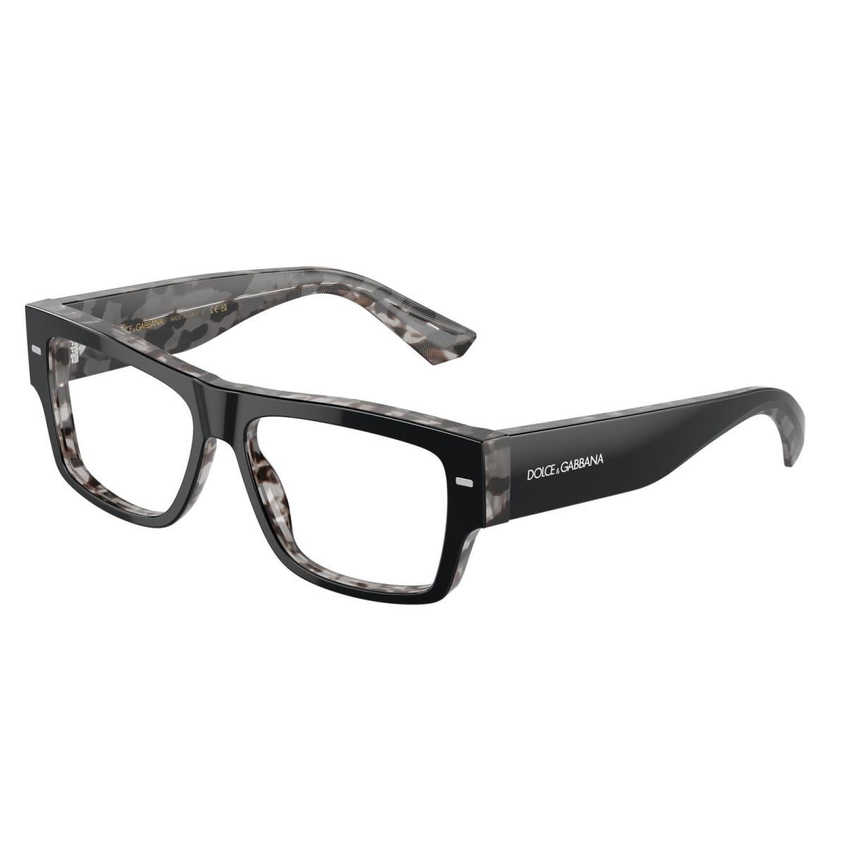 Dolce Gabbana DG3379 3403 Black On Grey Havana Demo Lens 53mm Men`s Eyeglasses