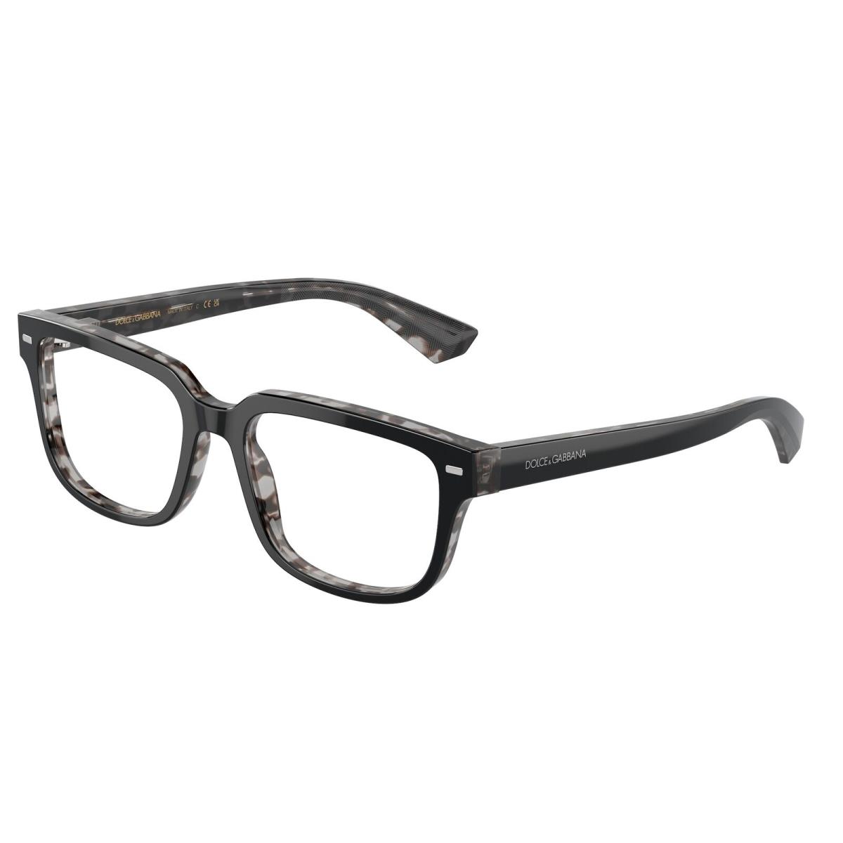 Dolce Gabbana DG3380 3403 Black On Grey Havana Demo Lens 54mm Men`s Eyeglasses