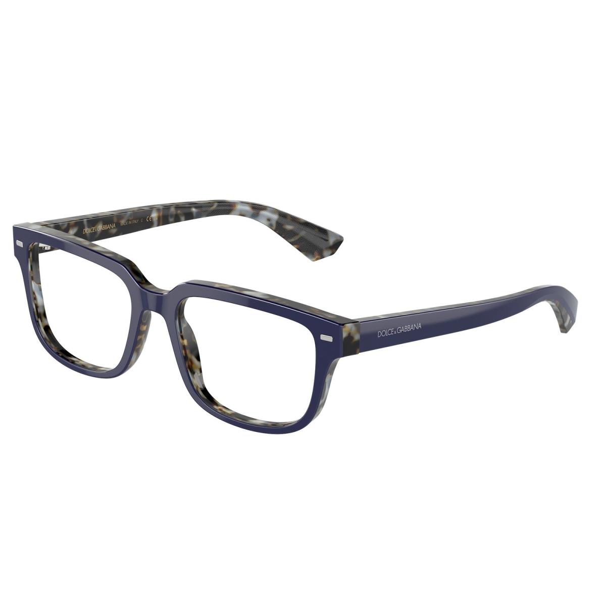 Dolce Gabbana DG3380 3423 Blue On Blue Havana Demo Lens 52 mm Men`s Eyeglasses