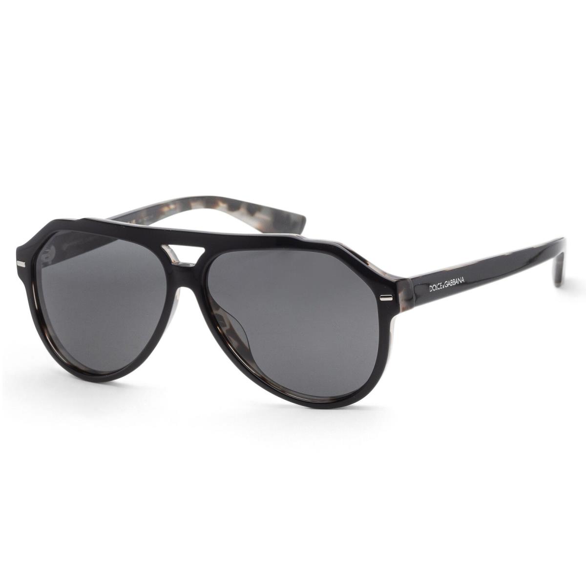 Dolce Gabbana Men`s 60mm Black on Grey Havana Sunglasses DG4452F-340387-60