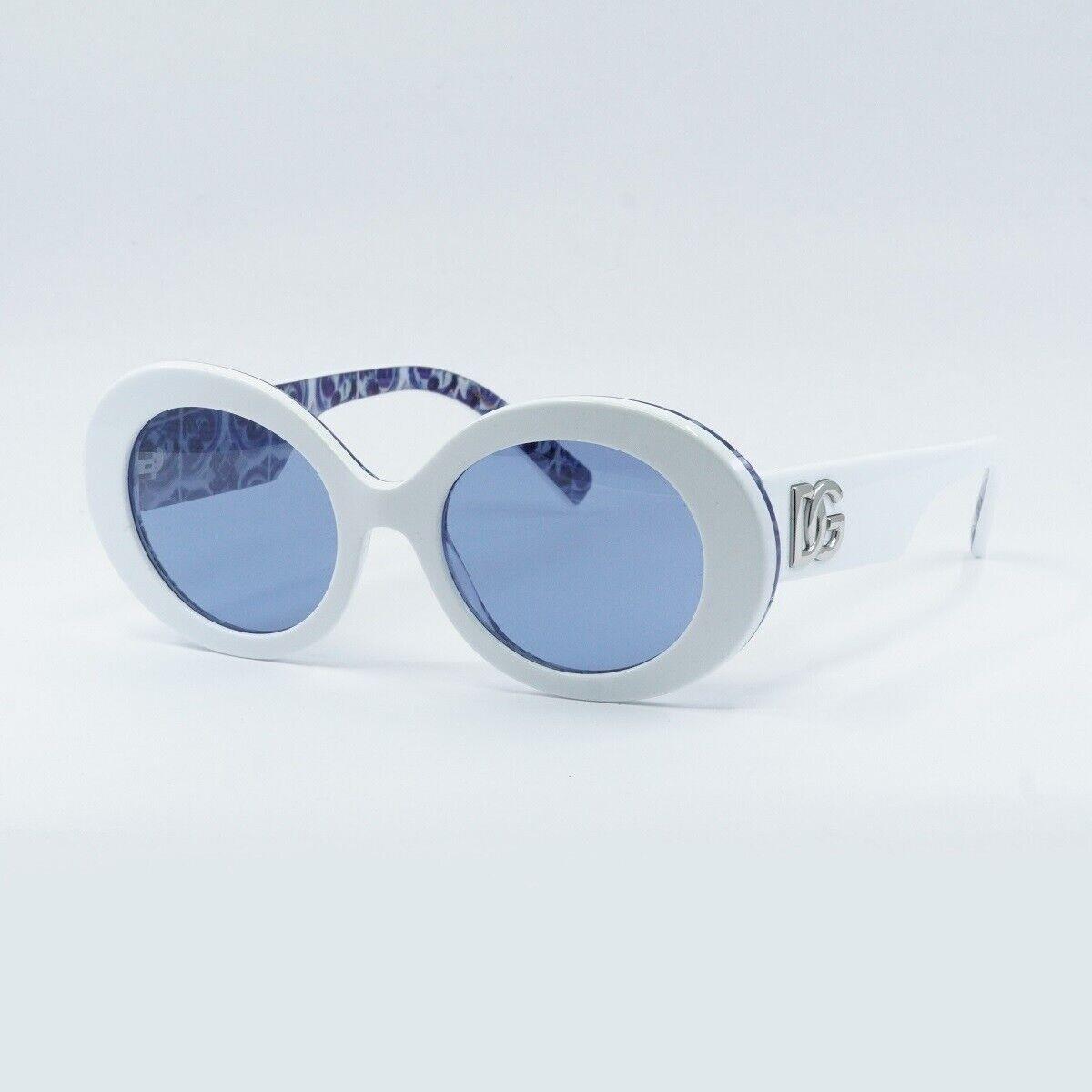 Dolce Gabbana DG4448 337155 White On Blue Maiolica/light Blue Mirror Silver