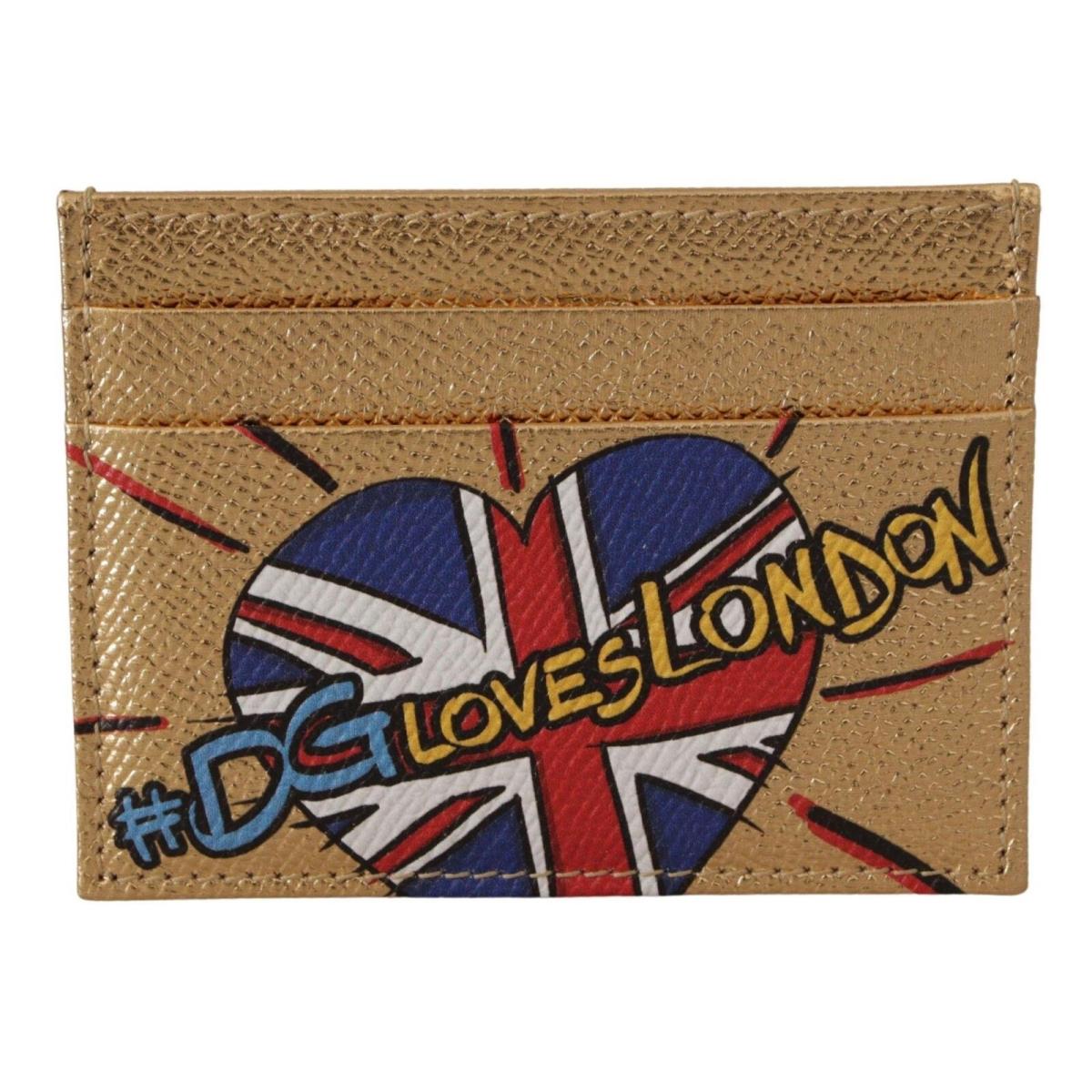 Dolce Gabbana Gold Leather Dgloveslondon Women Cardholder Case Wallet